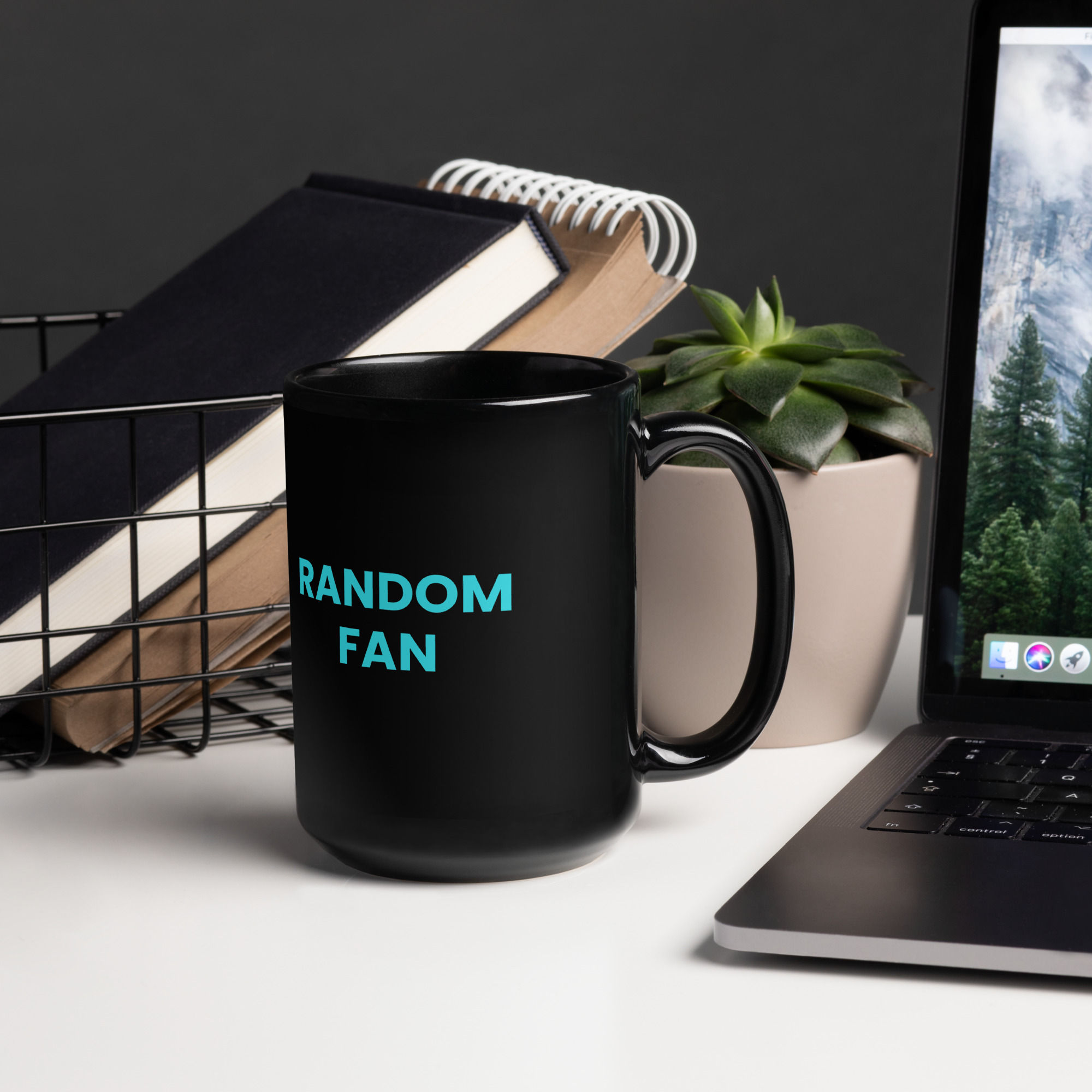 Random Fandom Black Glossy Mug