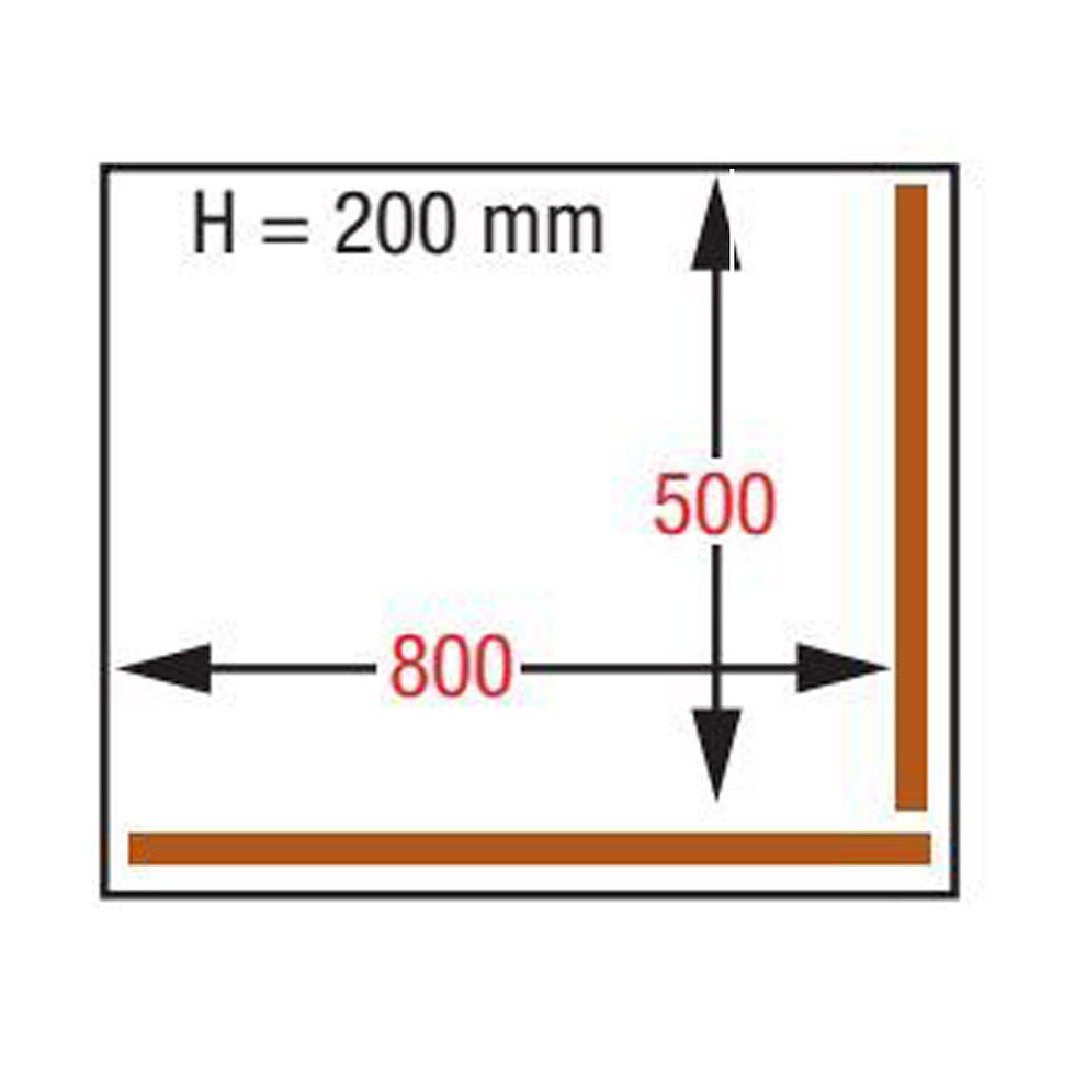 Miniature : Schéma dimensions meuble: 800x500xH200 mm