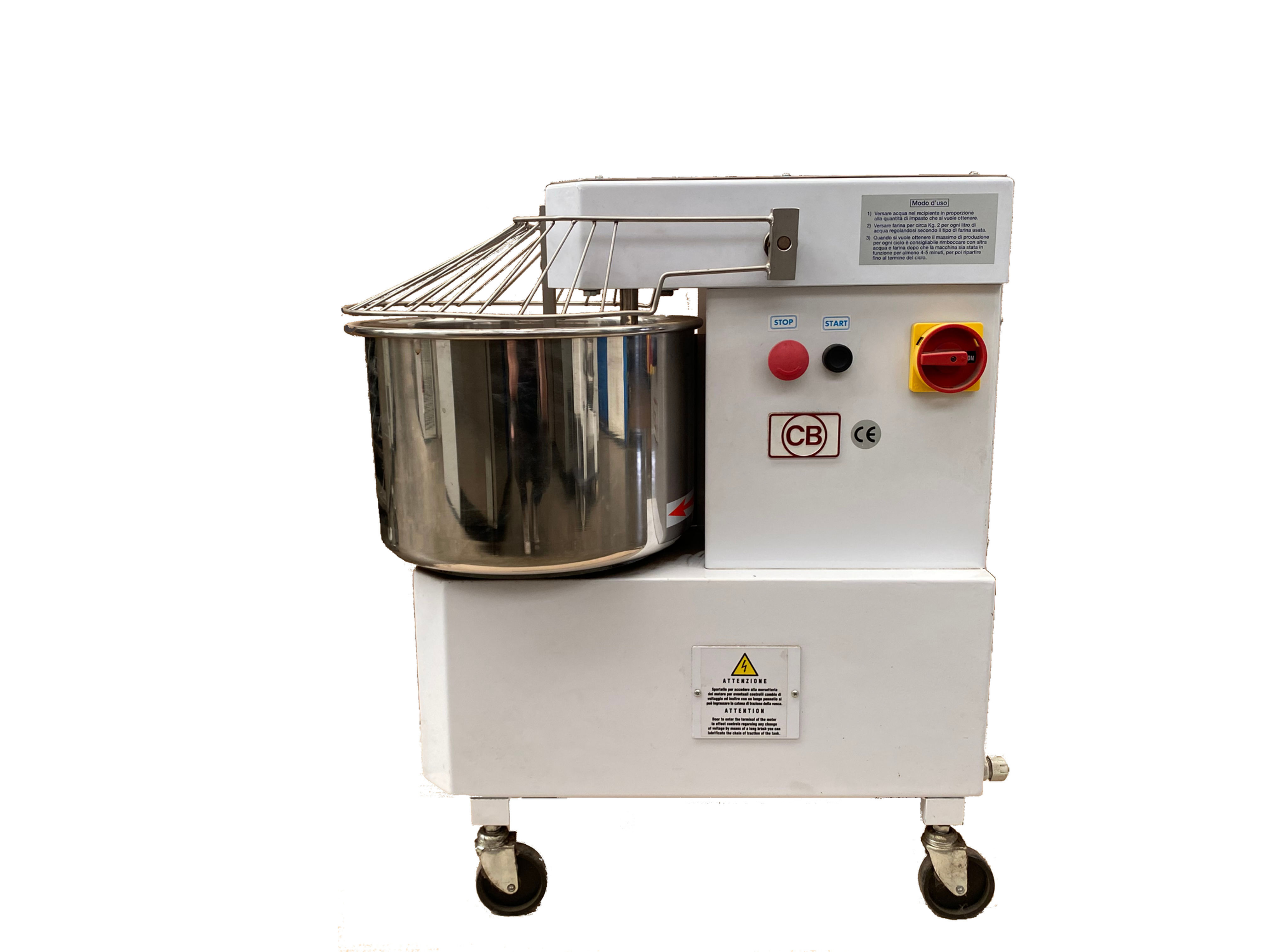 Pétrin spirale 16L avec tête fixe et tête entraînée