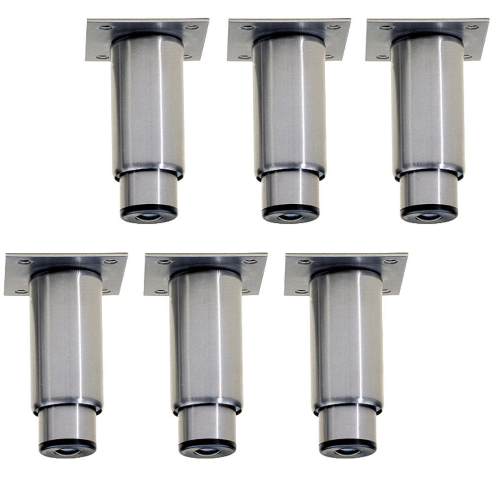 Six pieds réglables en acier inoxydable