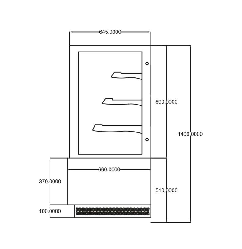 Miniature : Vitrine pâtissière largeur 1800 mm - Vitre droite