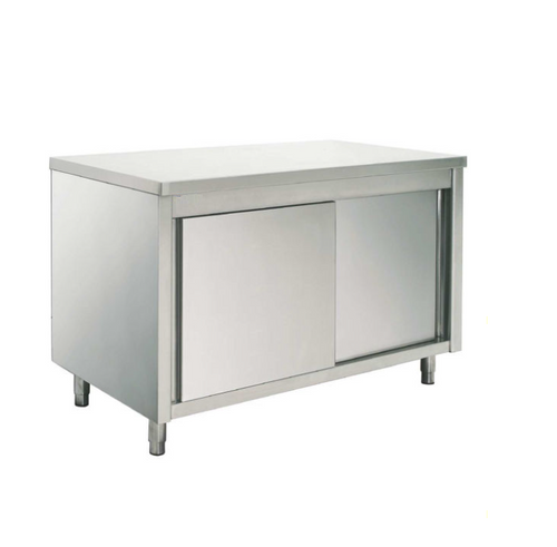 Table armoire basse neutre avec une portes coulissantes, 1800x700 mm main image 0