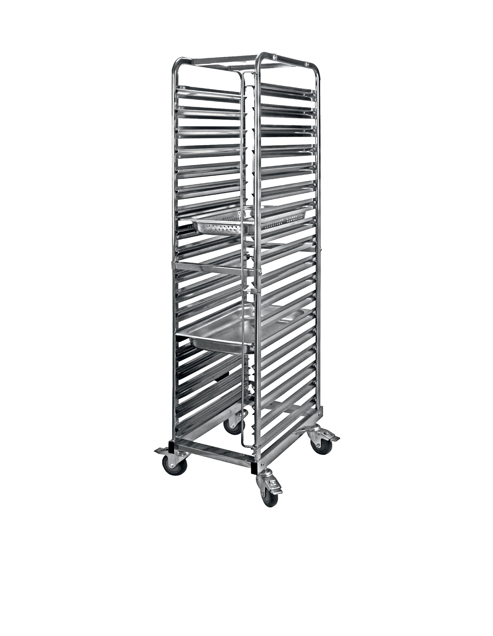 Chariot à étagères pour plaques de cuisson 18 niveaux 600 x 400 mm
