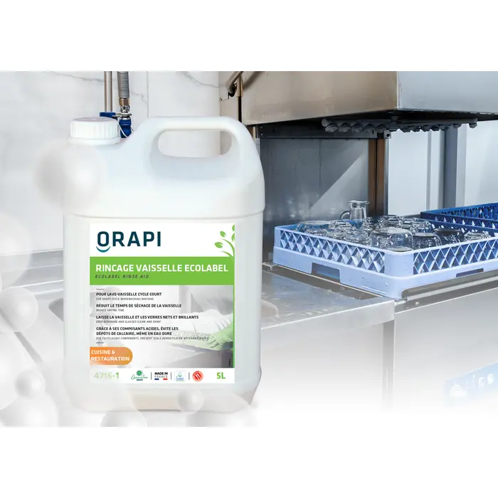Liquide rinçage vaisselle eaux dures Ecolabel - 5L