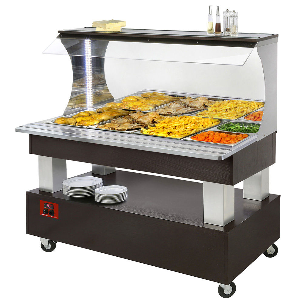 Buffet chauffant avec nourriture variée