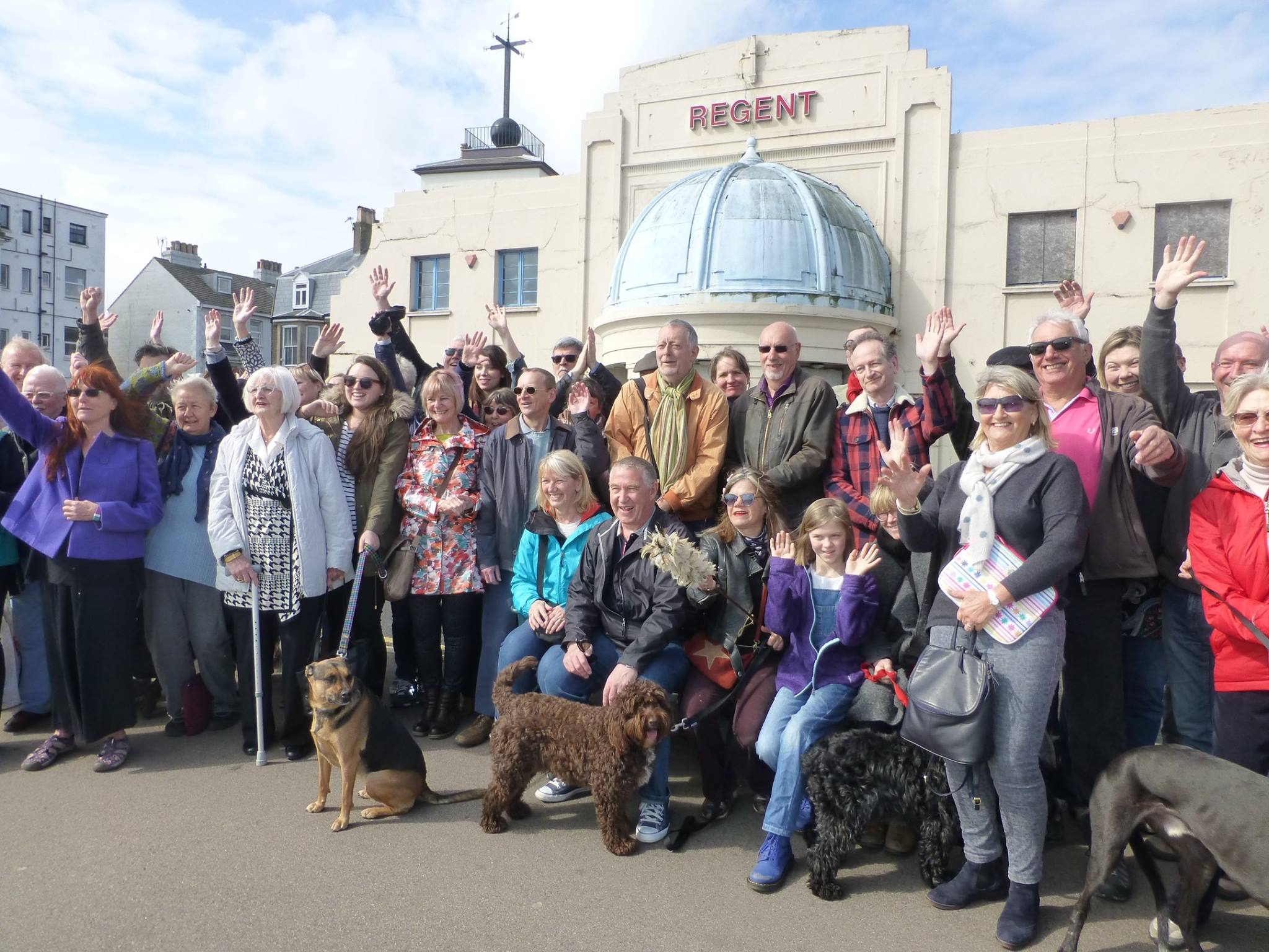 Protesters outside the Regent