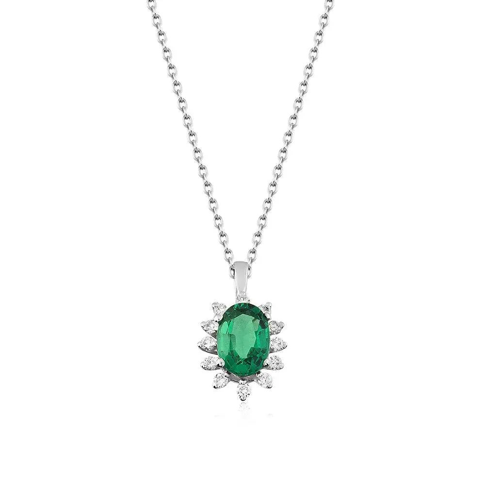 Oval Emerald Necklace