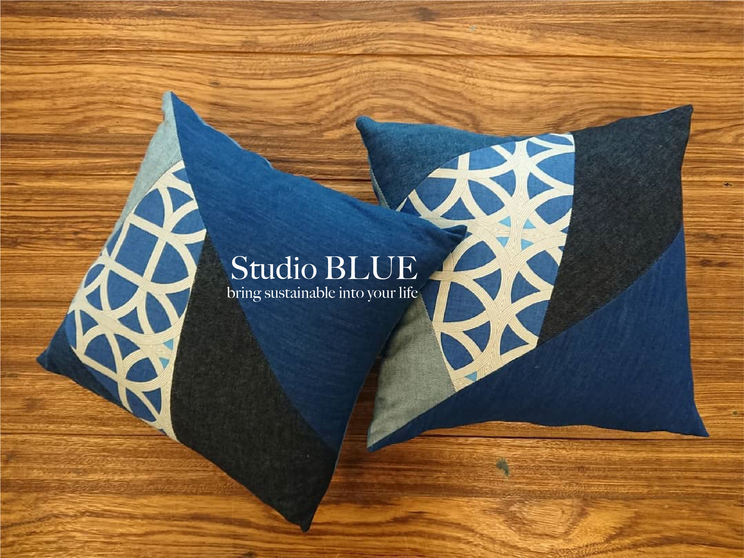 DENIM PATCHWORK CUSHION