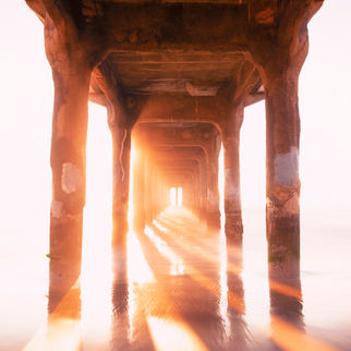 Sunset Manhattan Beach Pier California waves ocean southern California j johnson photography jeremy johnson Manhattan beach photography prints canvas prints
