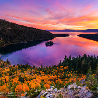 Sunrise Fall Colors Emerald Bay Lake Tahoe 