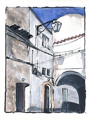 Croquis - Carnets de voyage - Village espagnol