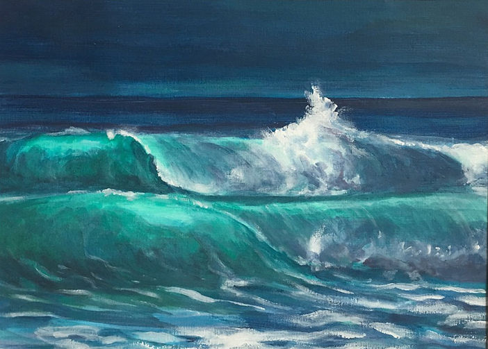 Peinture de Vagues, Océan Atlantique, surf, Lacanau