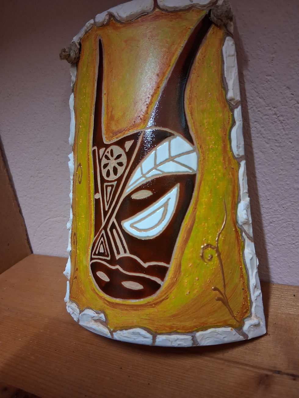 Miniatura: TEGOLA IN CERAMICA "MASCHERE DI SARDEGNA"