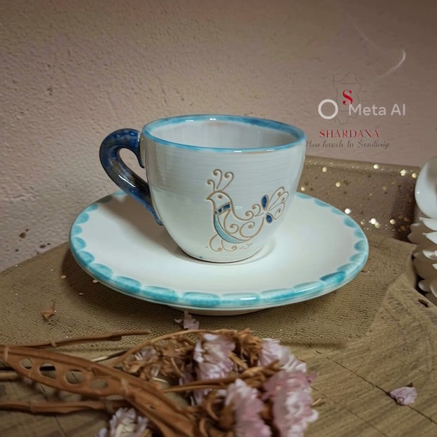 Miniatura: TAZZINA E PIATTINO CAFFÈ | ARTIGIANATO SARDO ORIGINALE