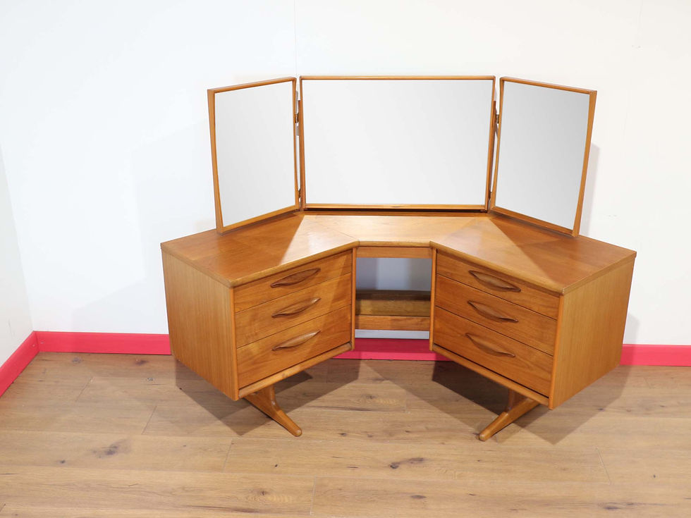 Thumbnail: Mid Century Modern Vintage Teak Vanity Corner Desk by Austinsuite Danish Style 