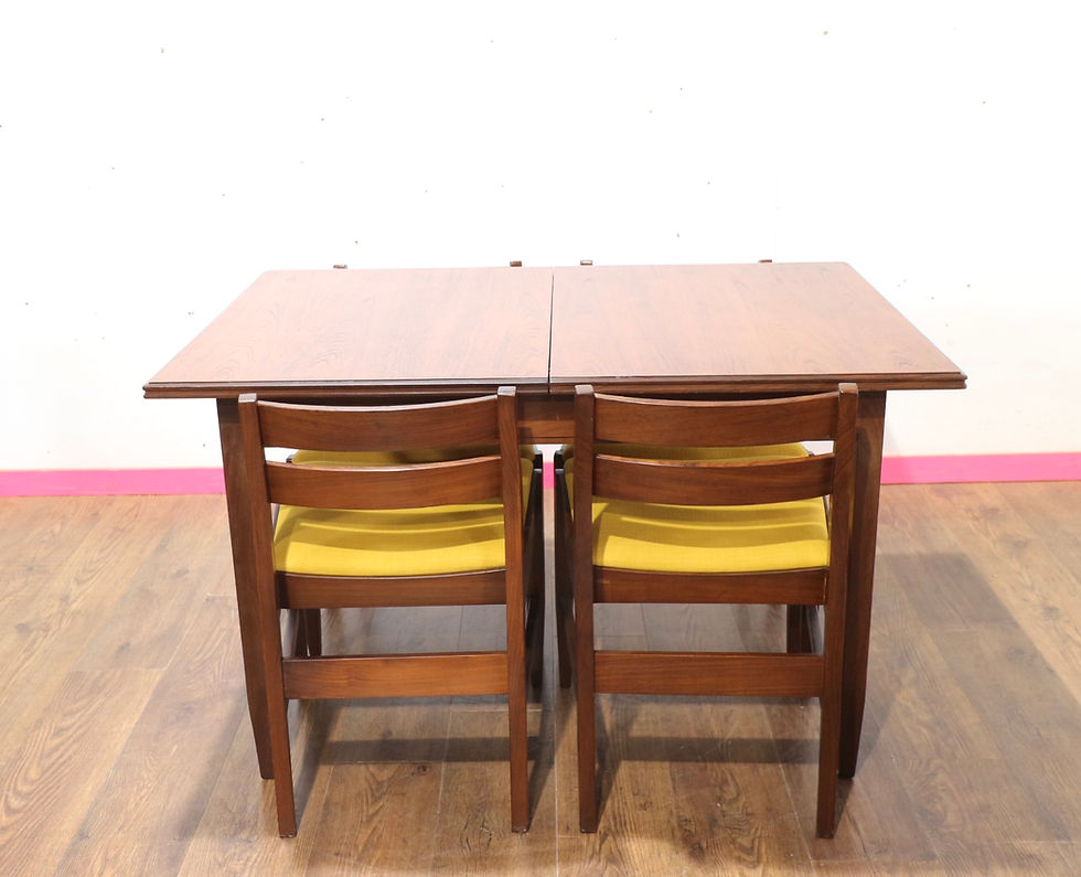 Thumbnail: Mid Century Modern Vintage White and Newton Extending Dining Table and 4 Chairs