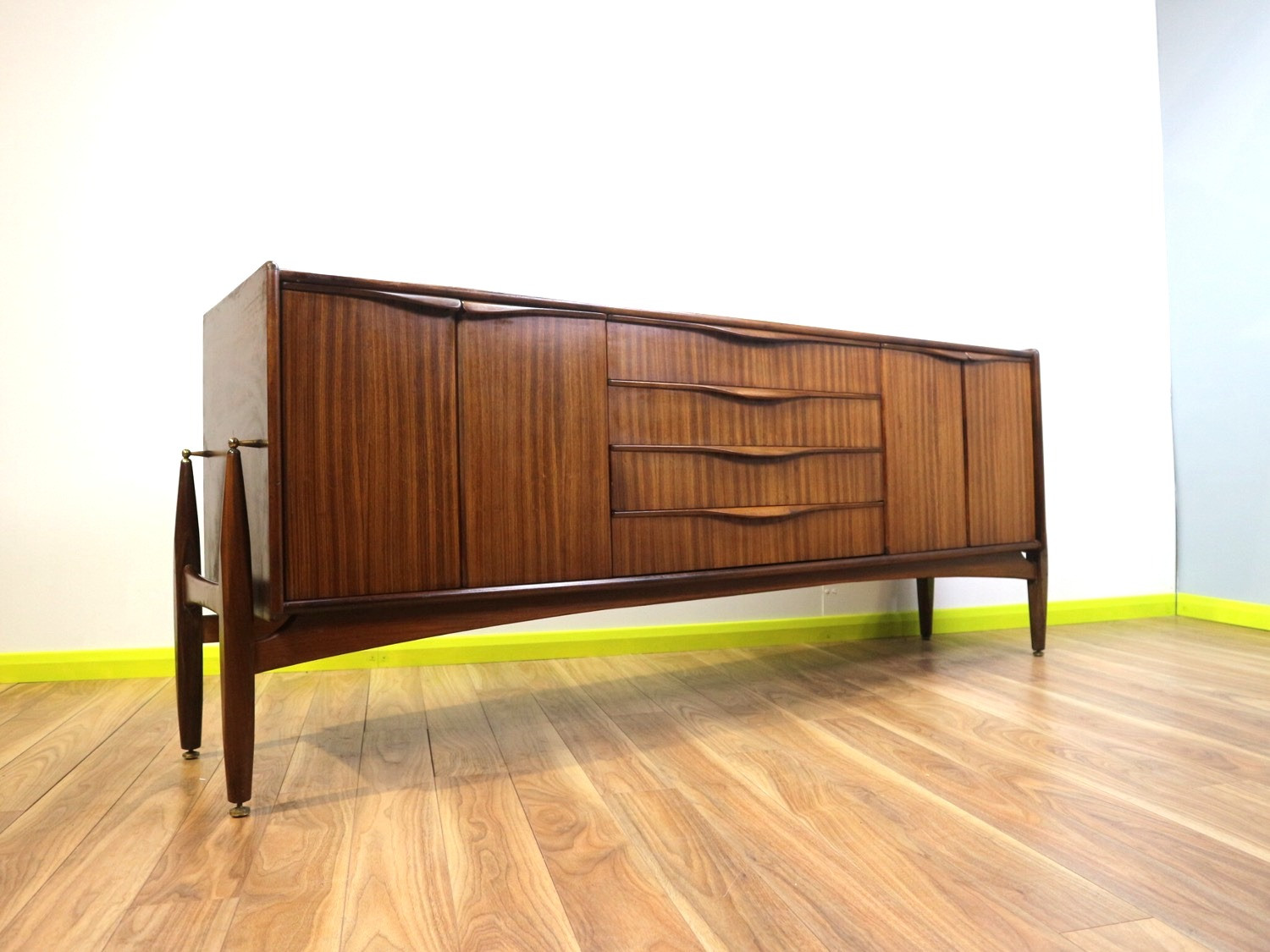 Mid Century Zebrano floating sideboard by Elliots of Newbury