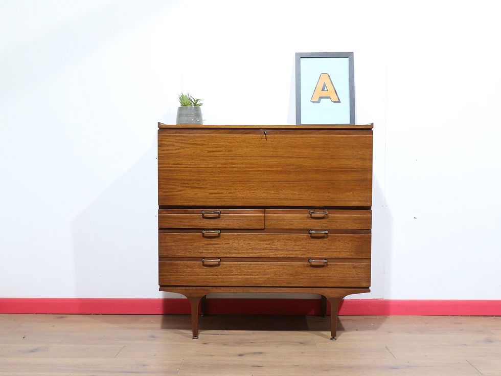 Thumbnail: Mid Century Modern Vintage Teak Bar Cart Cocktail Cabinet Dry Bar by Meredew