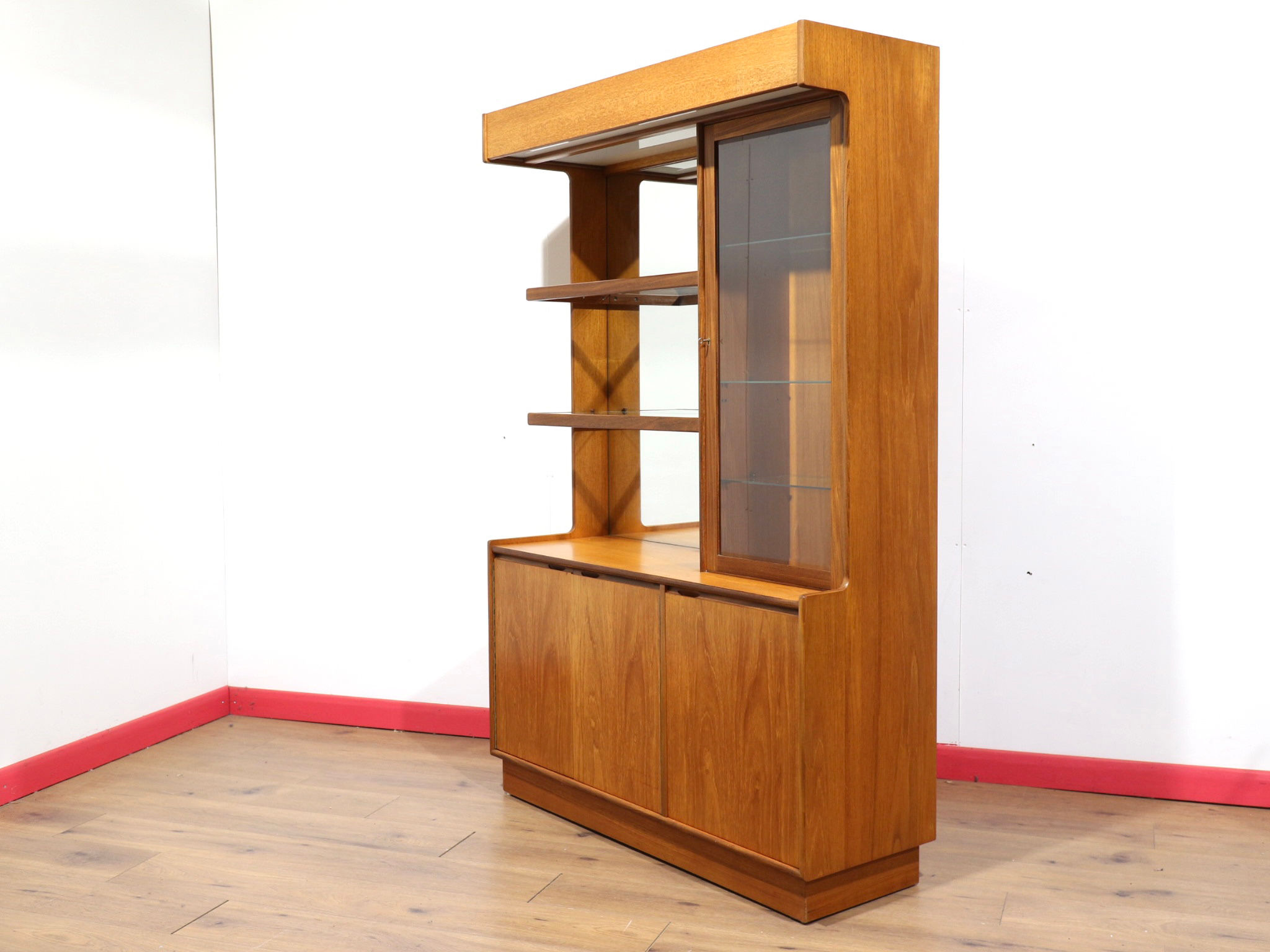 Mid Century Modern Vintage Teak Display Dry bar China Cabinet by Tunbridge