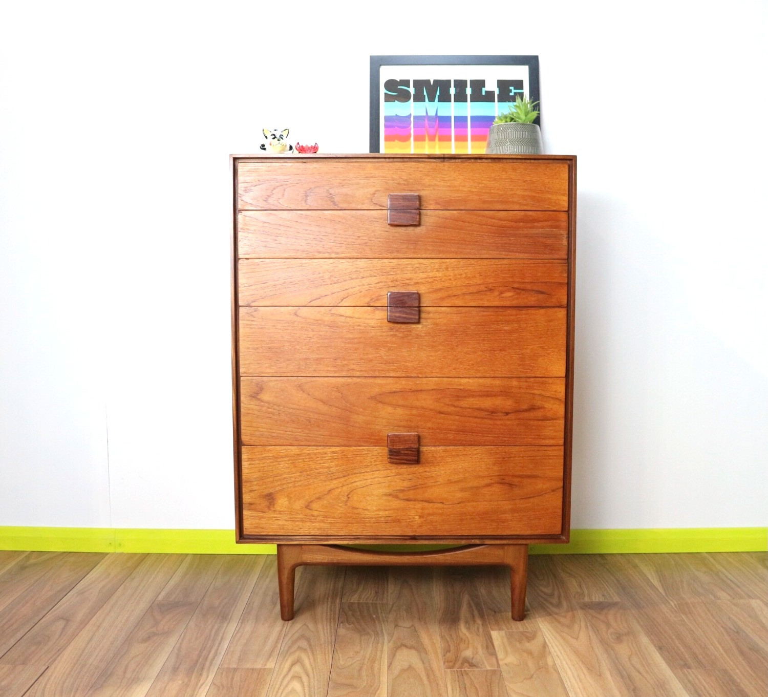Vintage G Plan Lb Kofod Larsen Danish Tallboy Teak Dresser