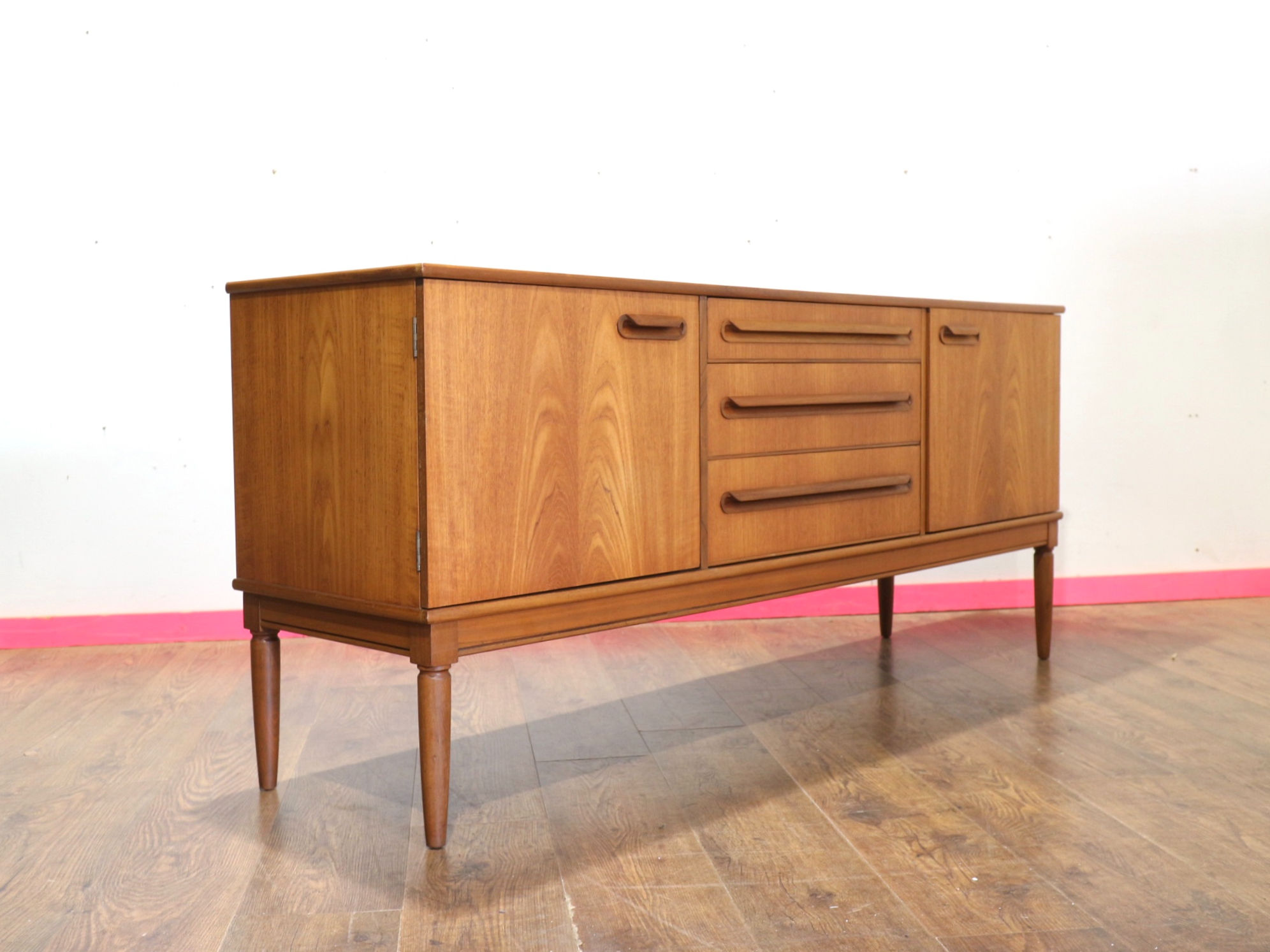 Mid Century Modern British Vintage Teak Sideboard Credenza