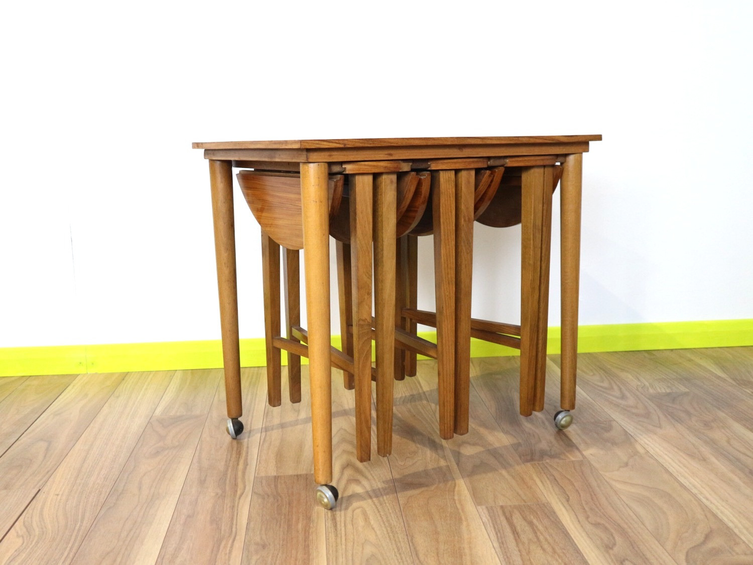 Mid Century Modern 1960's Teak Nesting Table Set Poul Hundevad For Novy Domo