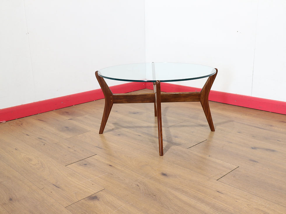 Thumbnail: Mid Century Vintage Teak and Glass Coffee Table