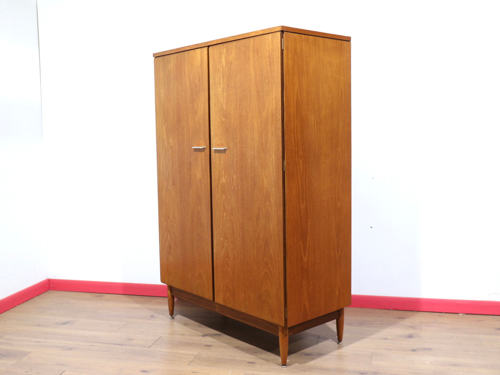 Mid Century Modern Vintage Teak Armoire Wardrobe by White and Newton