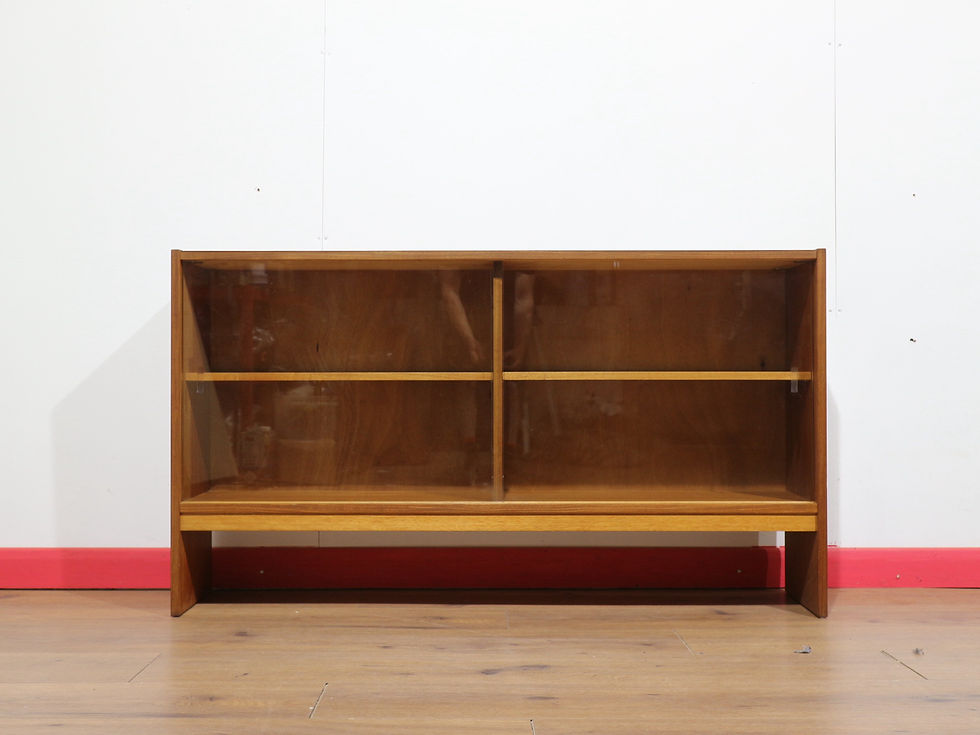 Thumbnail: Mid Century Modern Vintage Teak Bookcase Glass Door Display Cabinet