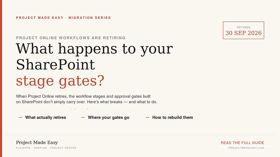Project Online workflows retirement SharePoint stage gates