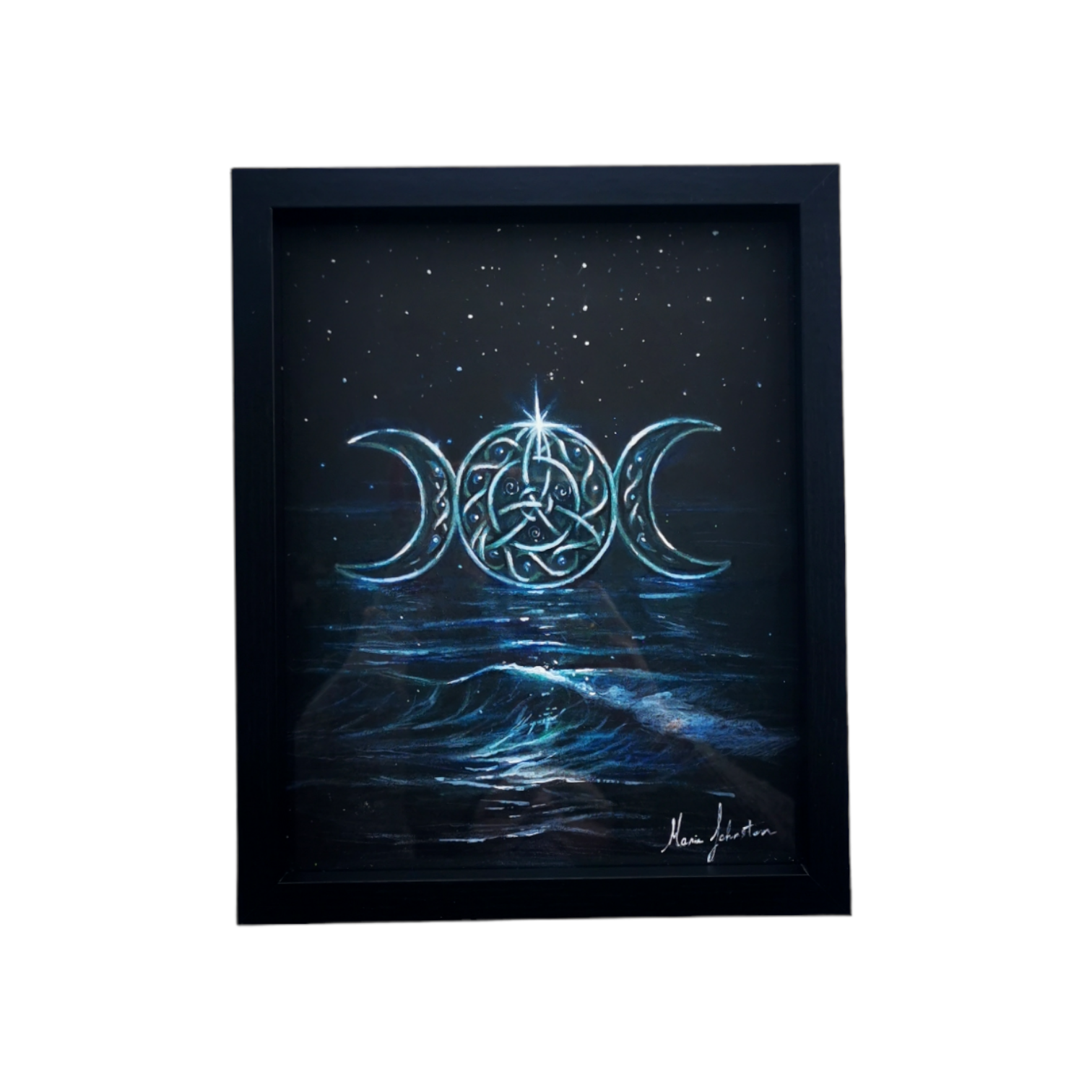 'Shield of the Triple Goddess' - Framed Original Drawing