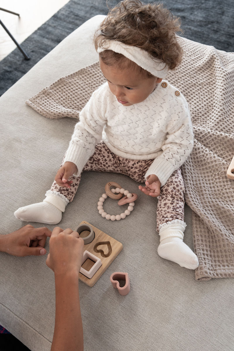 Miniatura: Massaggiagengive legno & silicone cuore - Rosa