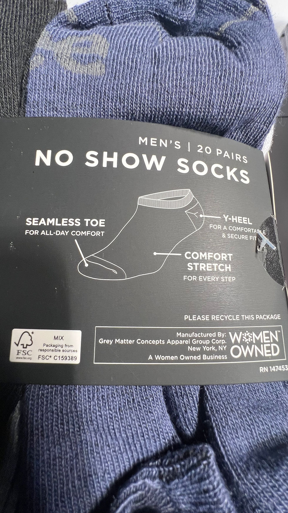 Thumbnail: NEW MEN LEE NO SHOW SOCKS, 20 PACK