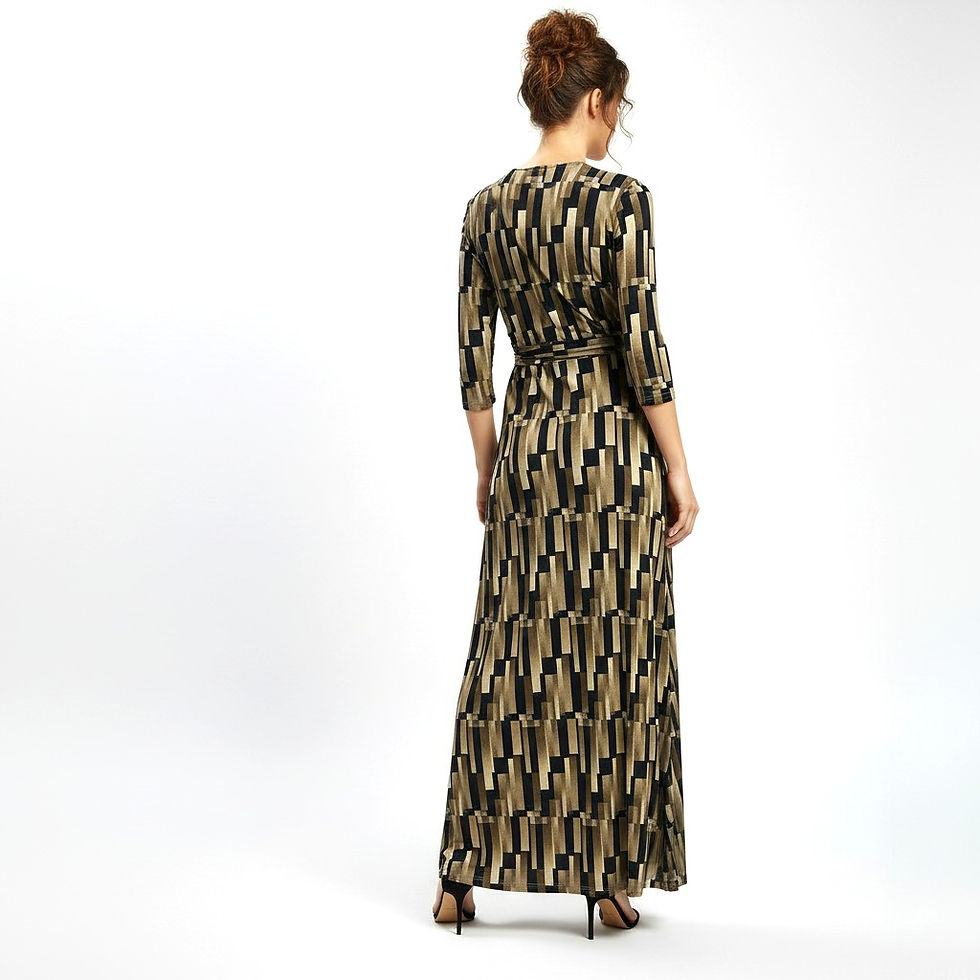 Thumbnail: Stylish Blue and Brown Maxi Dress