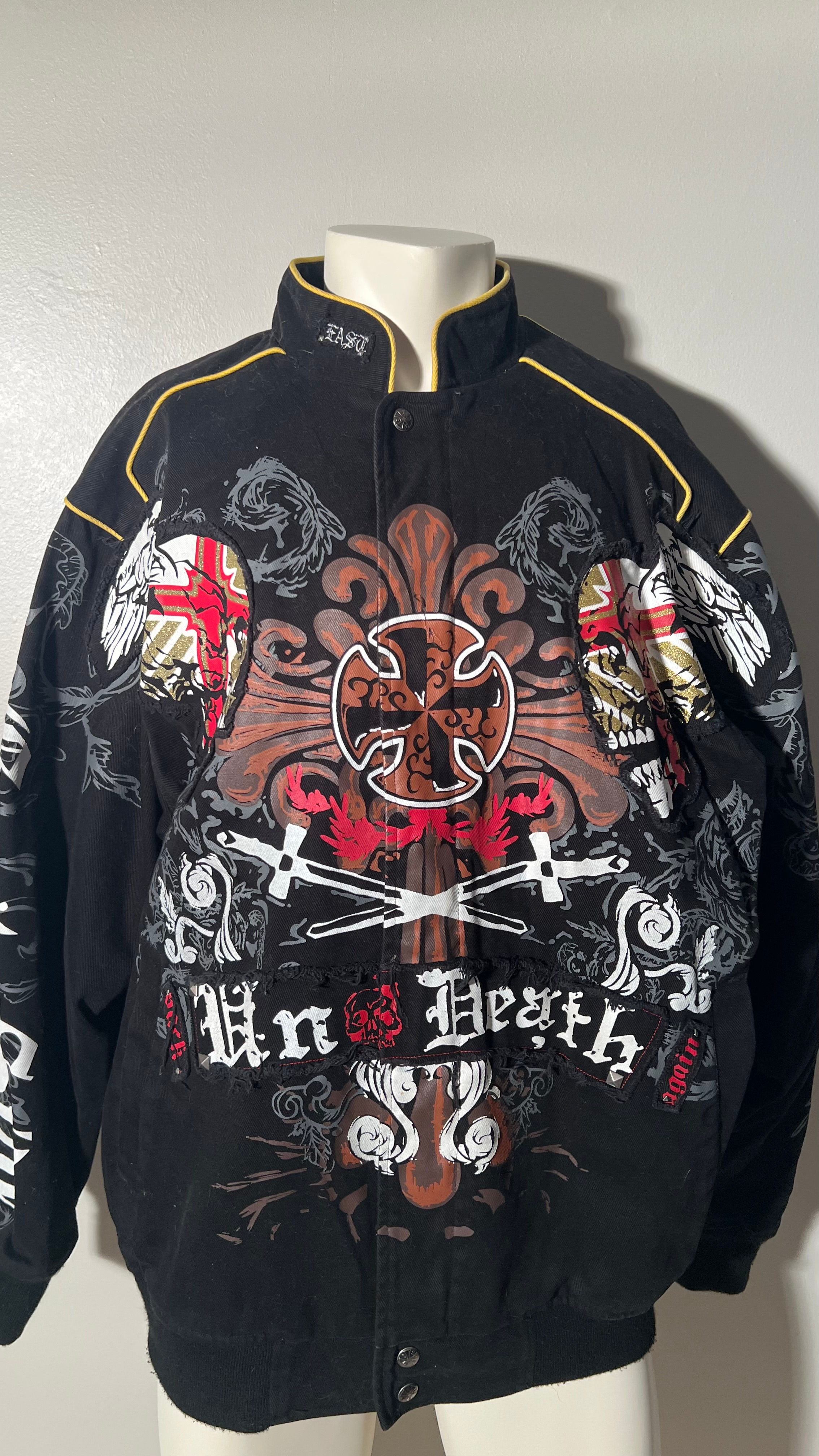 USED MEN RAW BLUE THROWBACK JACKET FOR COLD/ HOT WEATHER (XL)