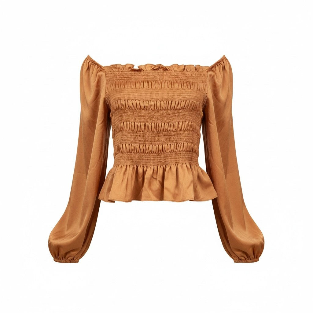 Magenta Off the Shoulder Top With Puff Sleeves