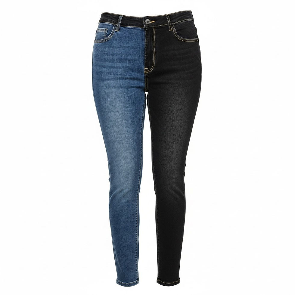 Thumbnail: Women's Color Block High-Waisted Jeans