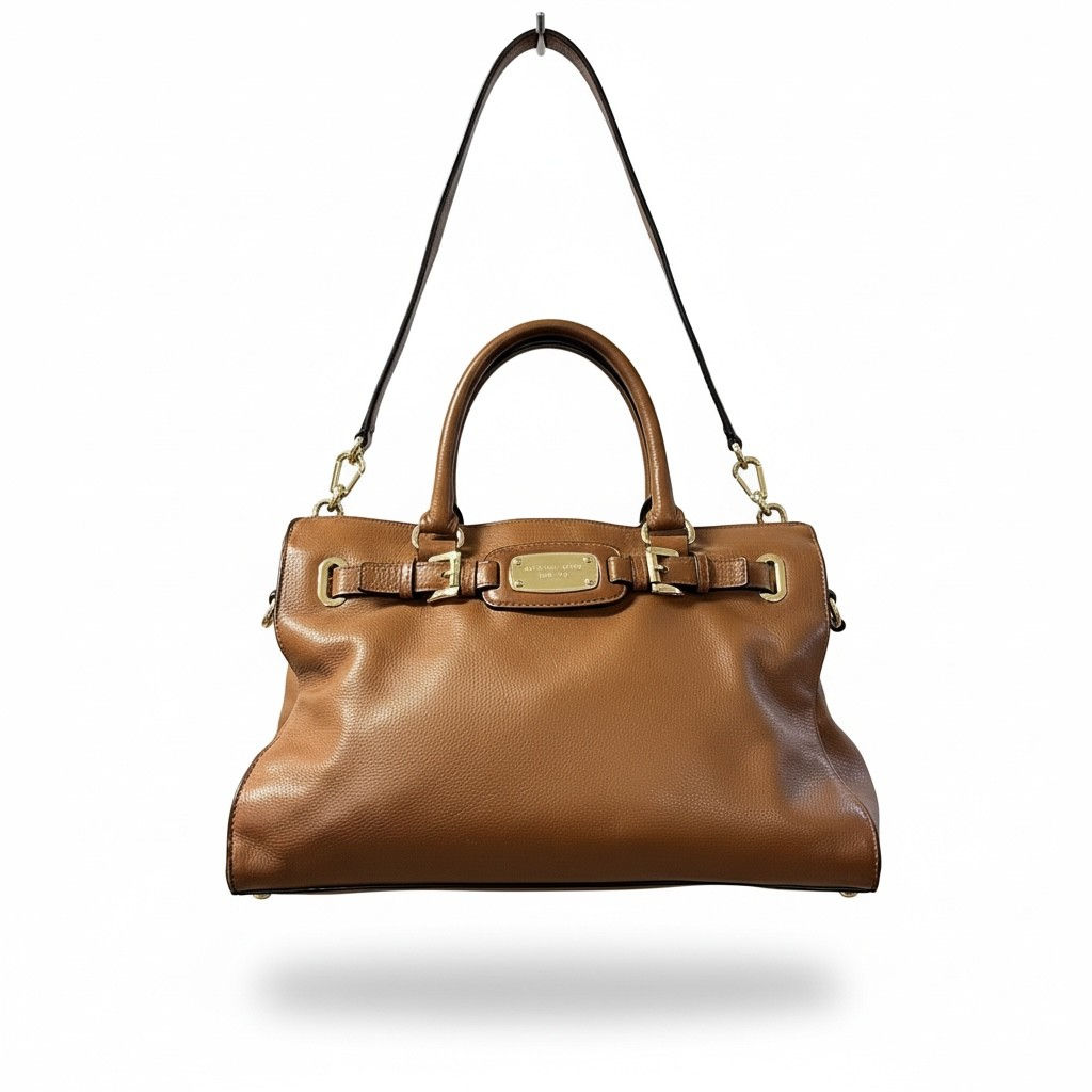 Mike Kors Coffee Handbag with Gold Key