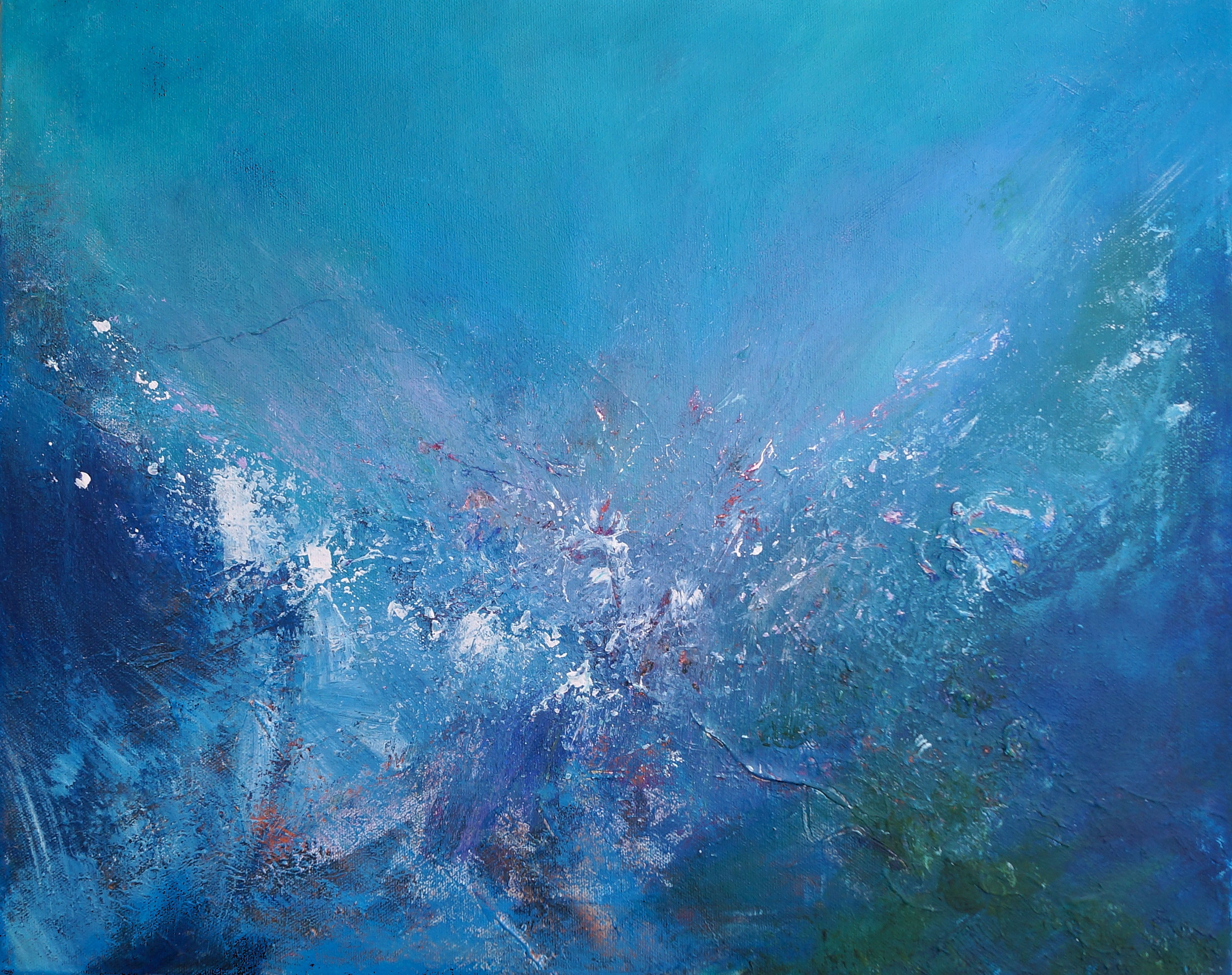 sea angel ocean abstract painting by Sue O'Sullivan