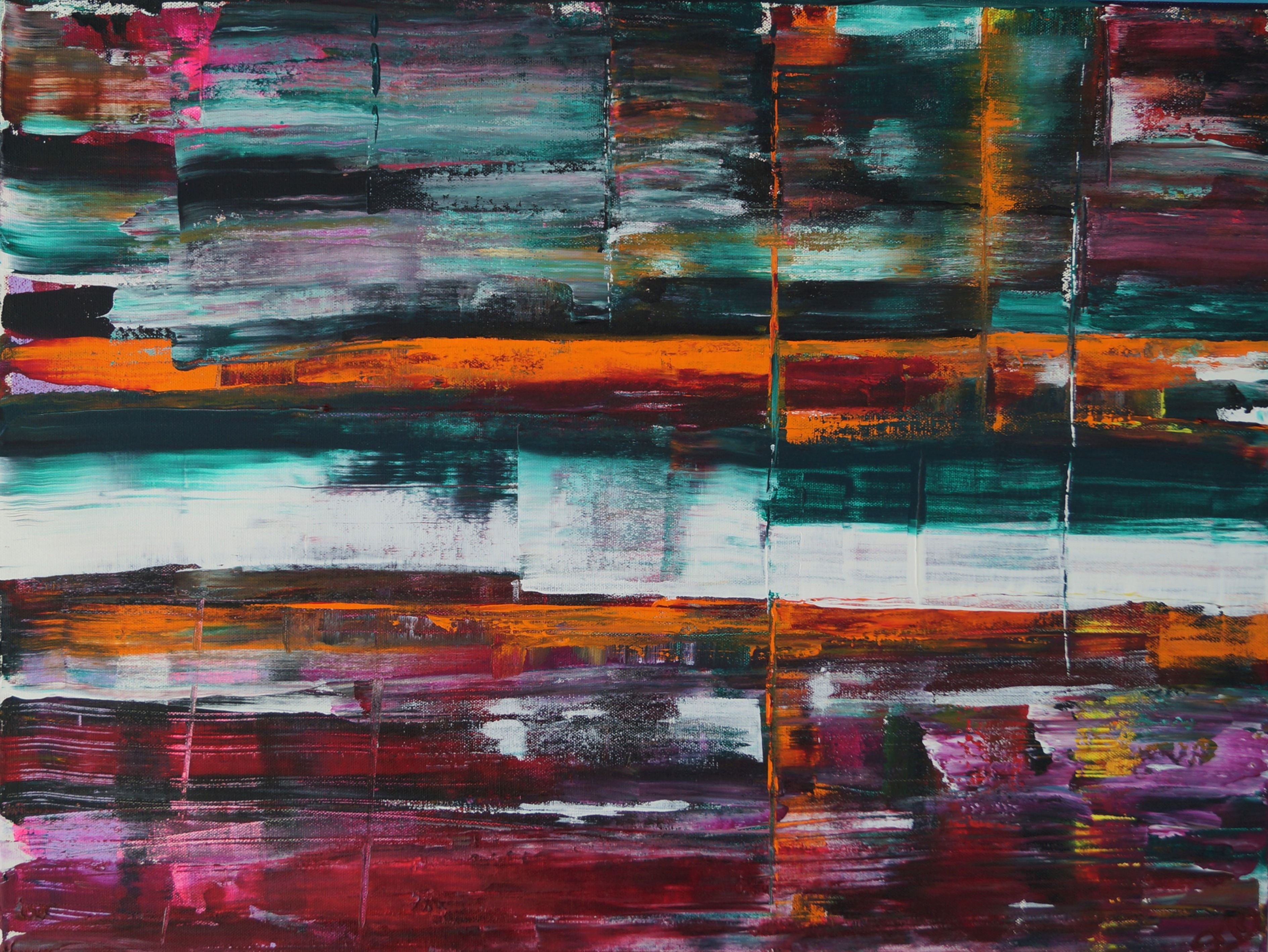 colourful abstract painting by Sue O'Sullivan