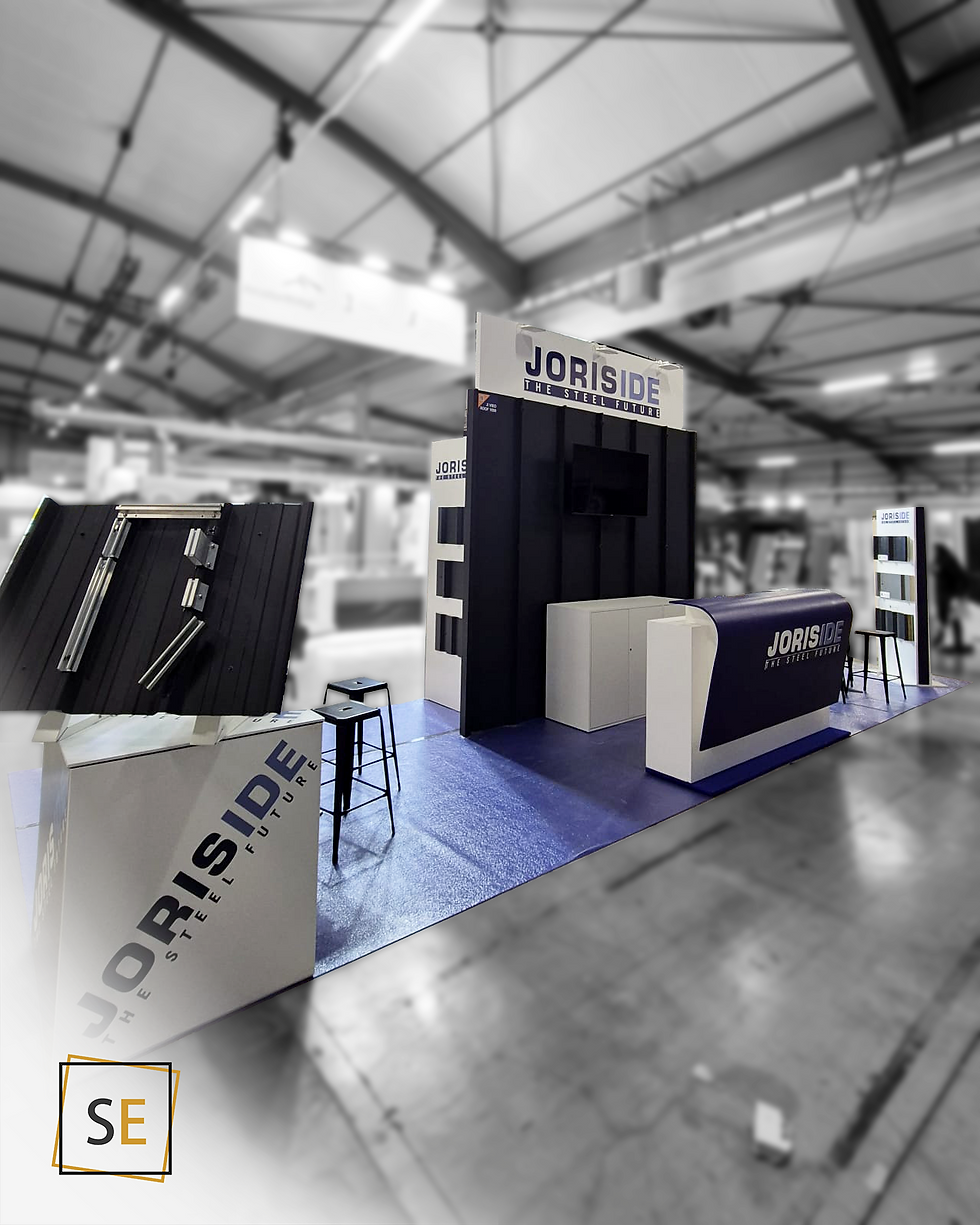 Stand traditionnel avec réserve, accueil, totem produits - Joris IDE - Energaïa - Montpellier - déce