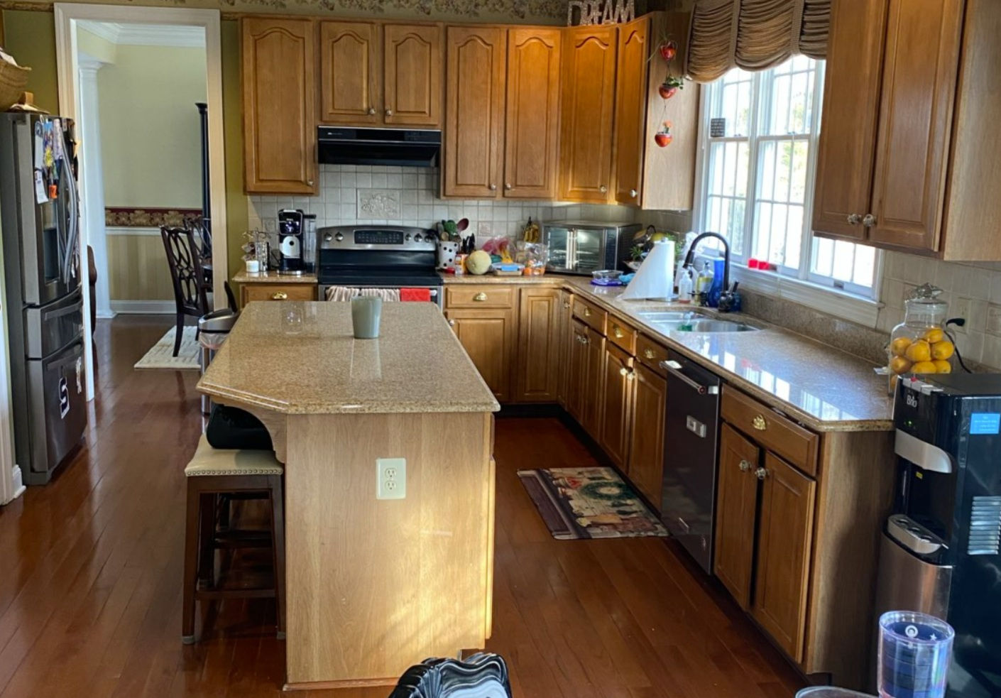 The before picture shows what the kitchen once was.
