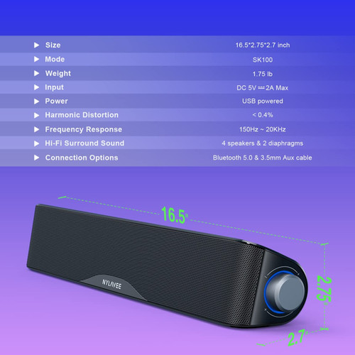 Nylavee コンピュータースピーカー ブラック Amazon.co.jp: Nylavee PCスピーカー ゲーミングスピーカー