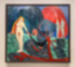 Maleri av akt og trær i farger i MUNCH Museum i Bjørvika Oslo