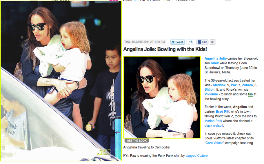 Angelina Jolie, Kids/ Jagged Culture