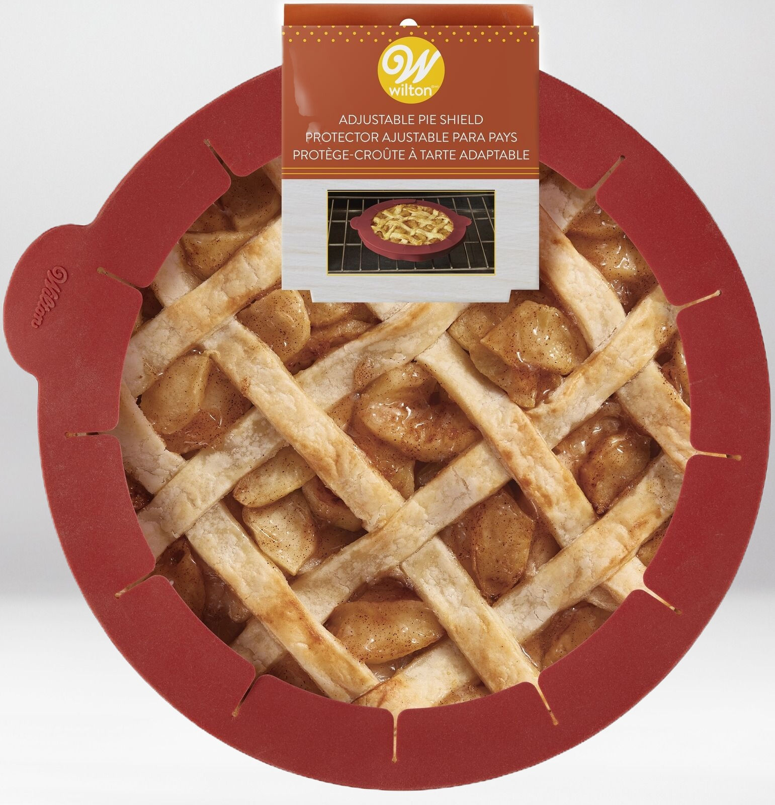 WILTON SILICONE ADJUSTABLE PIE CRUST SHIELD