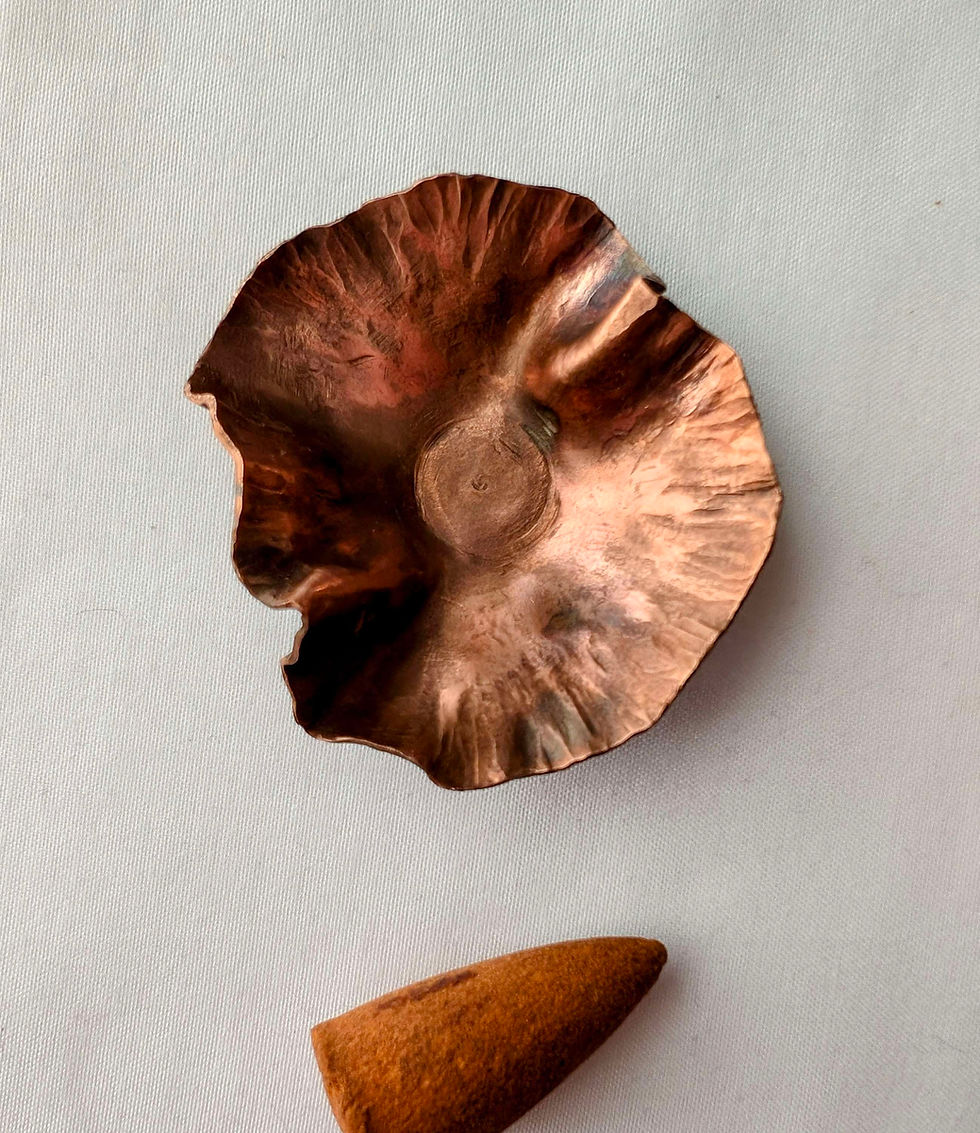 Thumbnail: Hand-forged Copper Poppy Incense Burner / Catch-all
