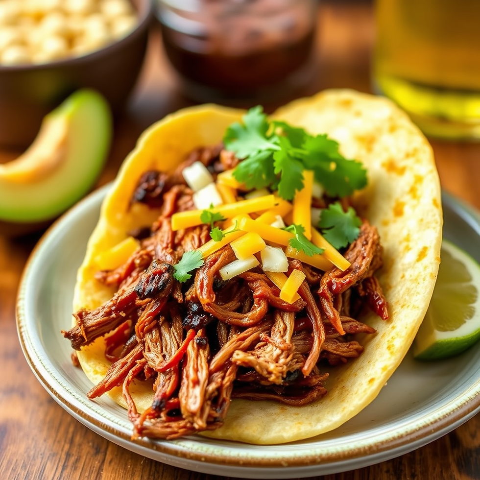 Shredded BbQ brisket gluten free taco 