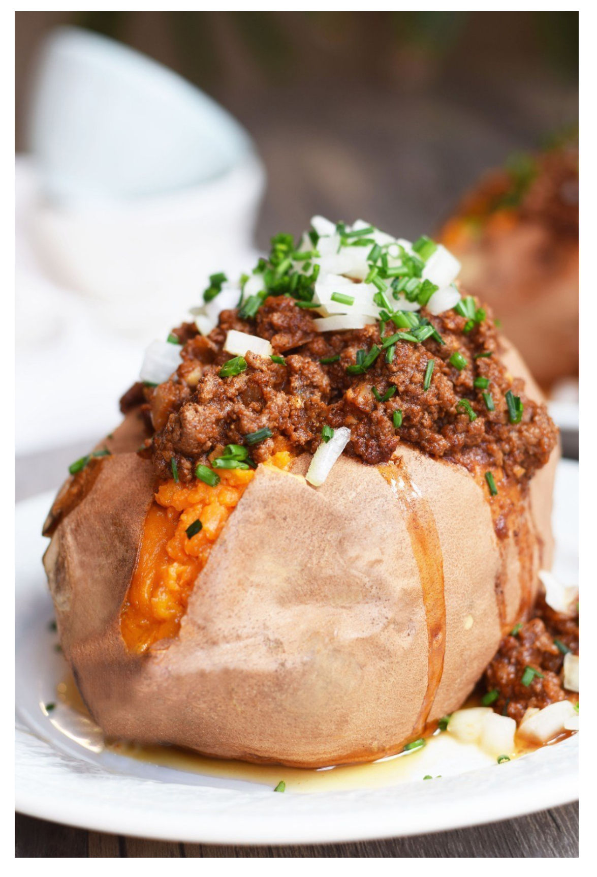 “Try Me” Grass Fed Beef Enchilada Stuffed Sweet Potato