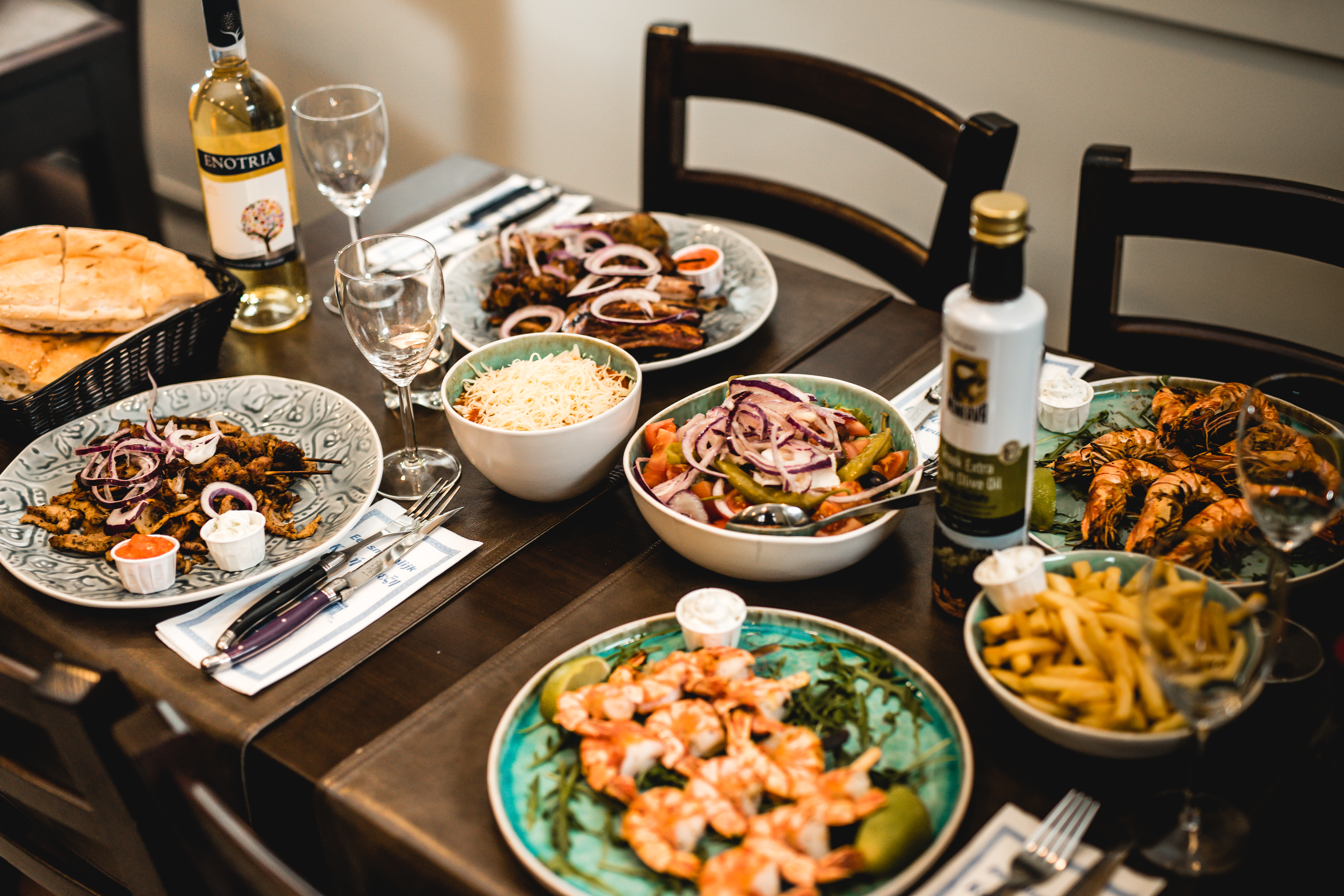 Arranged Food and Objects